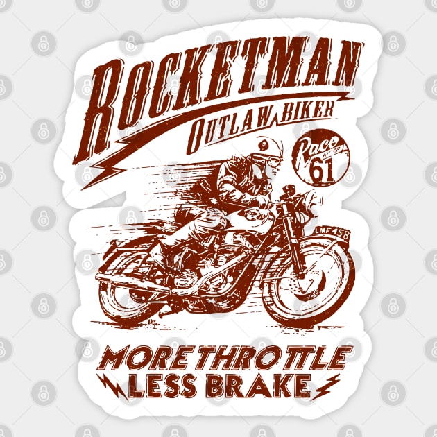 Vintage Rocketman Outlaw Biker Sticker by Urbanprint